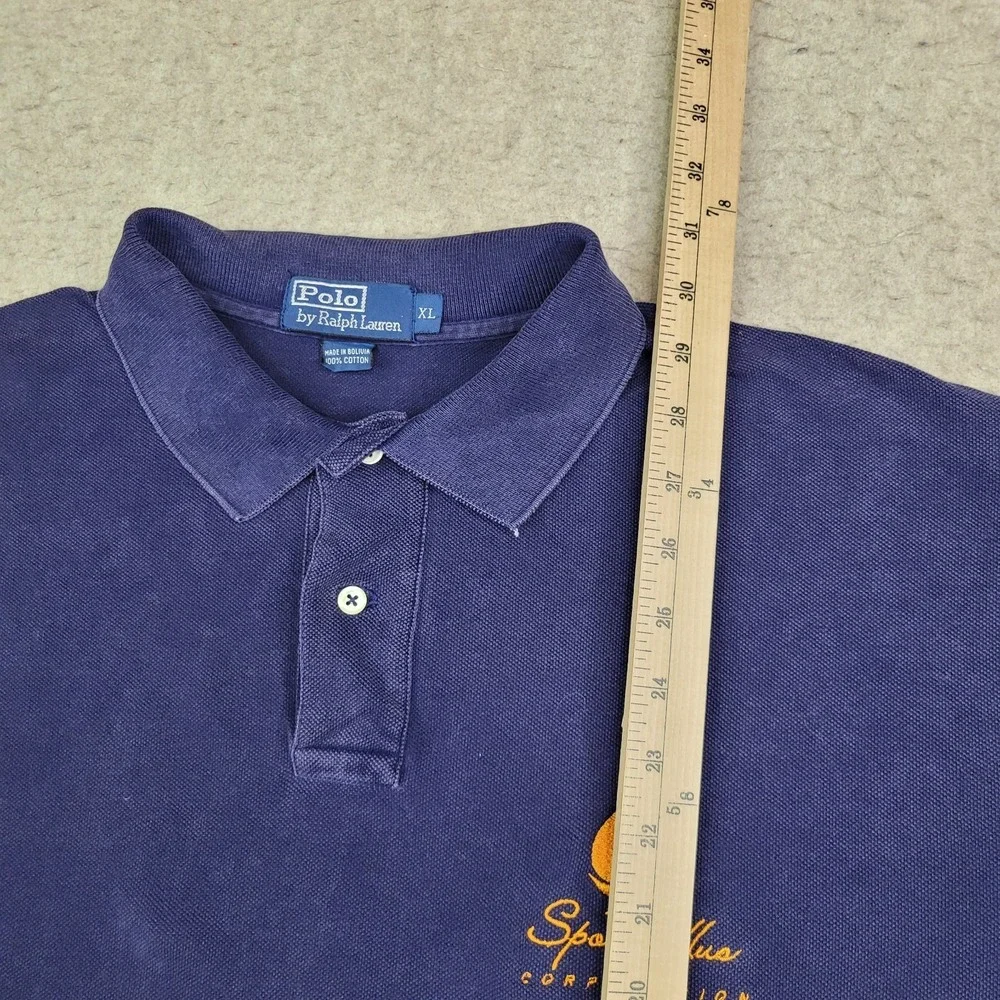 VTG Polo‎ Ralph Lauren Shirt Mens XL Blue Short Sleeve Golf Logo Preppy
